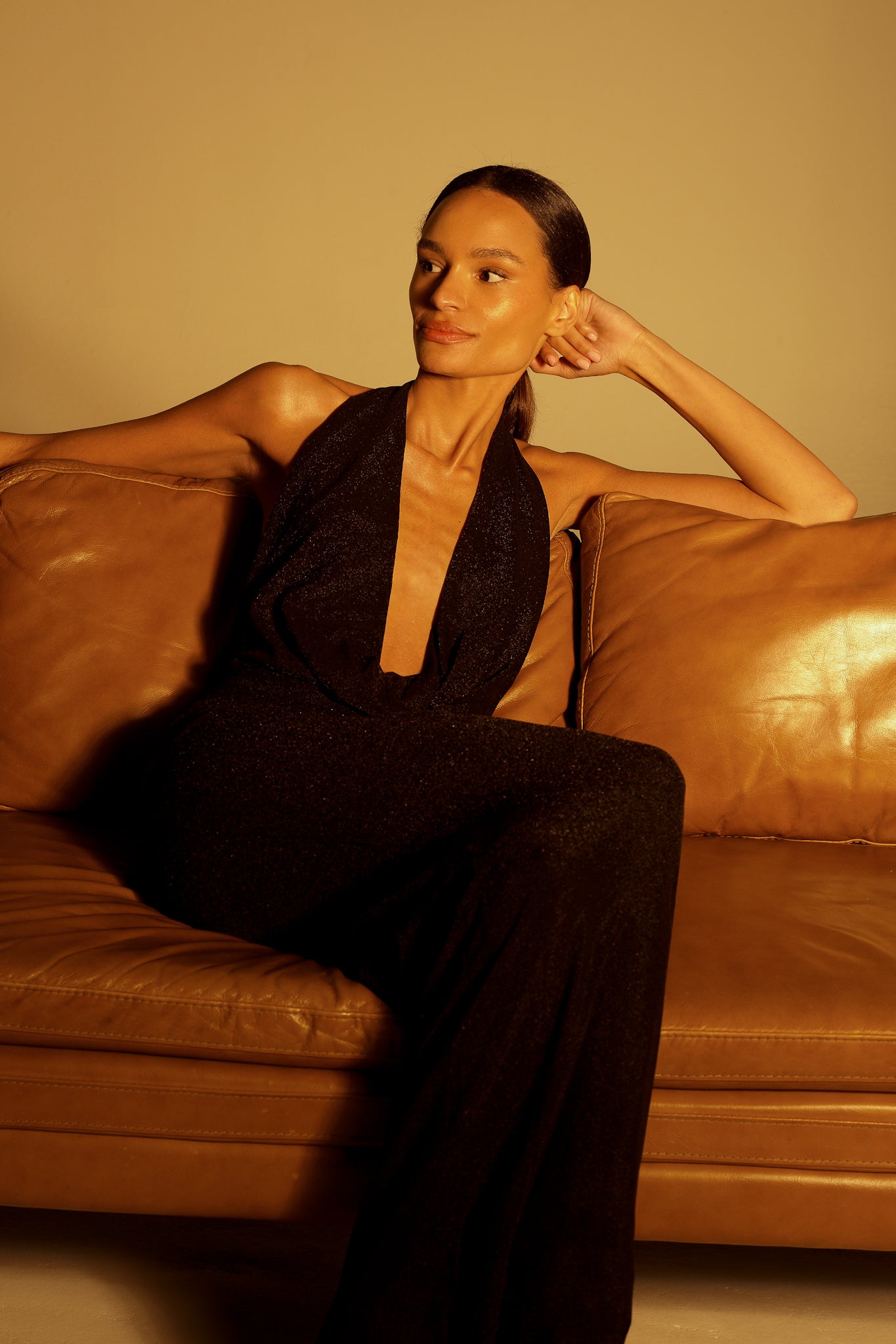 AOMI DRESS / SHINY BLACK