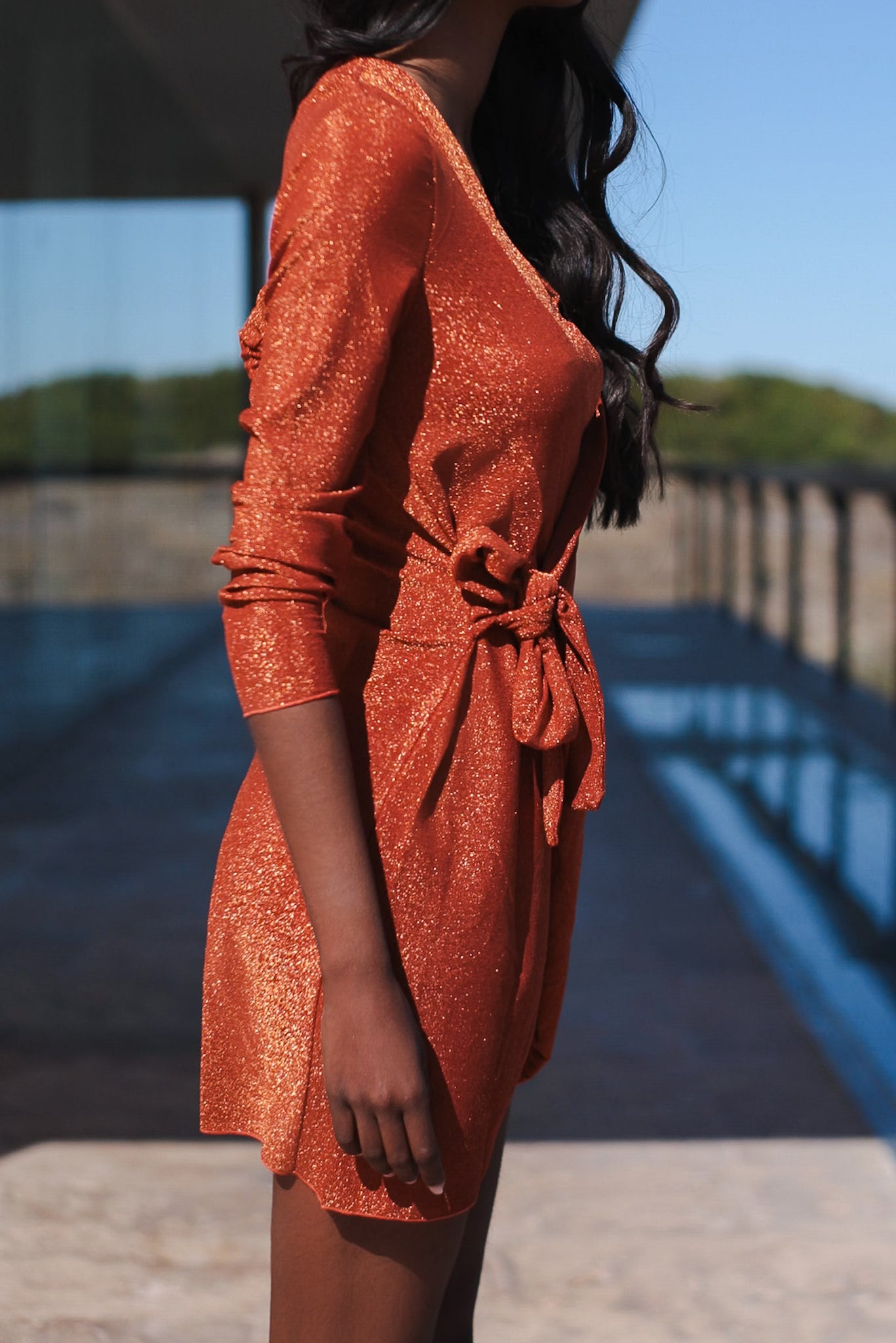 SELENE DRESS / shiny copper