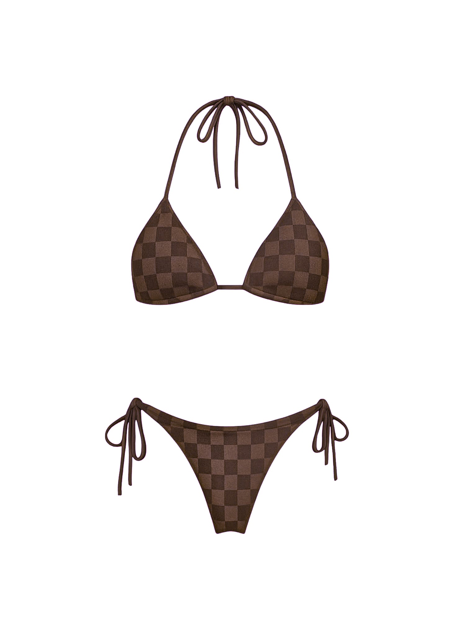 BAHARI Mocha Checkered Terry Towel