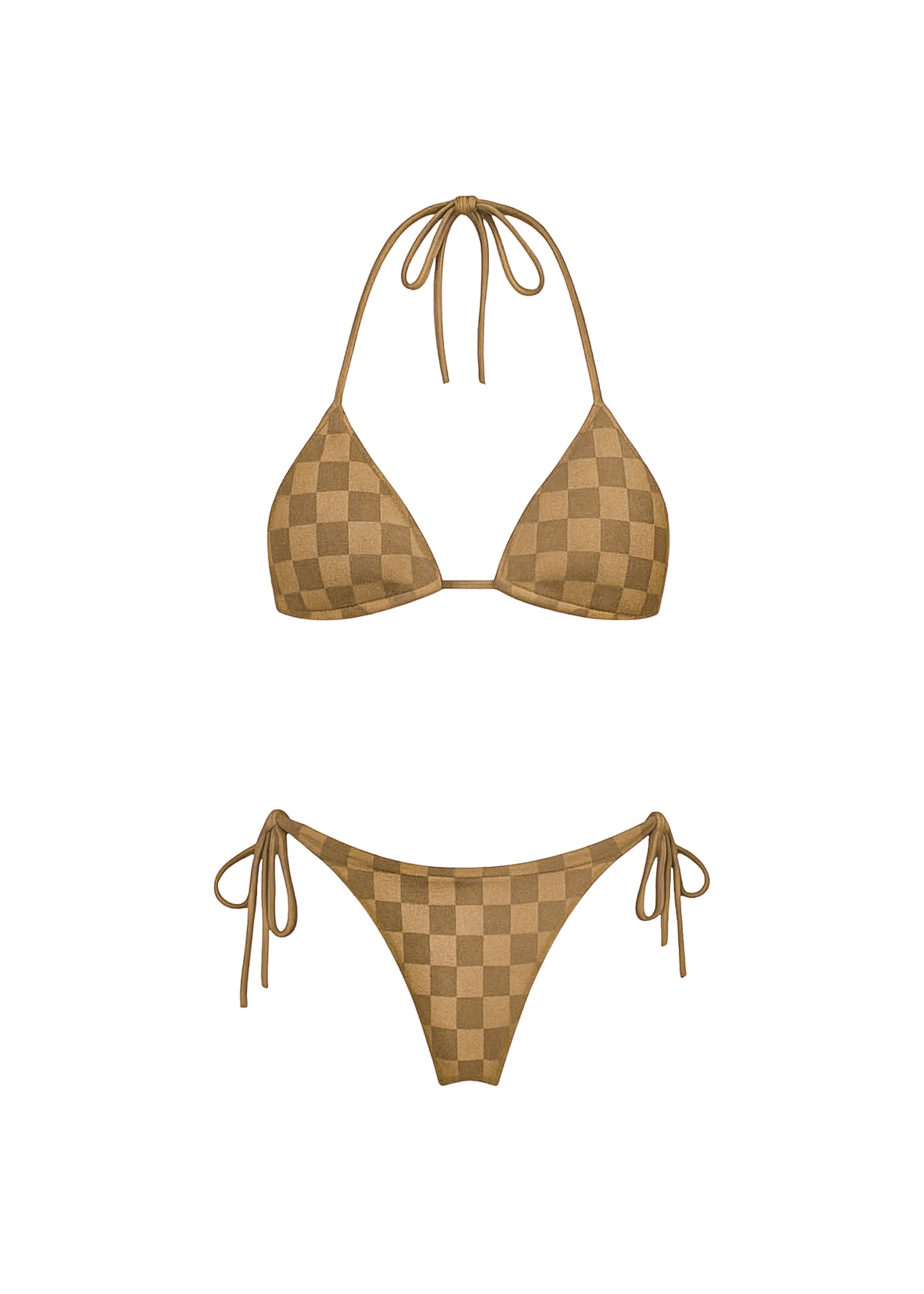 BAHARI Beige Checkered Terry Towel