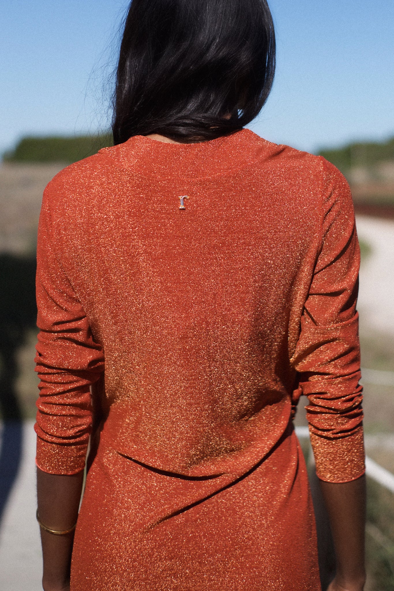 SELENE DRESS / shiny copper