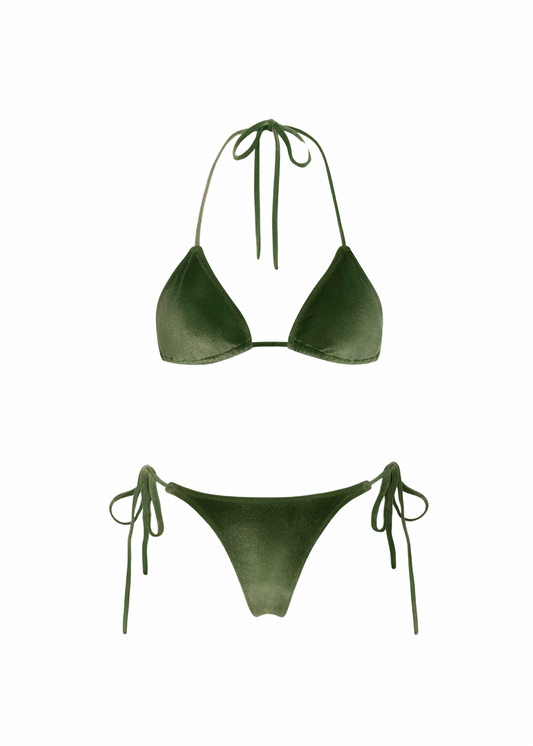 BAHARI Khaki Green Velvet