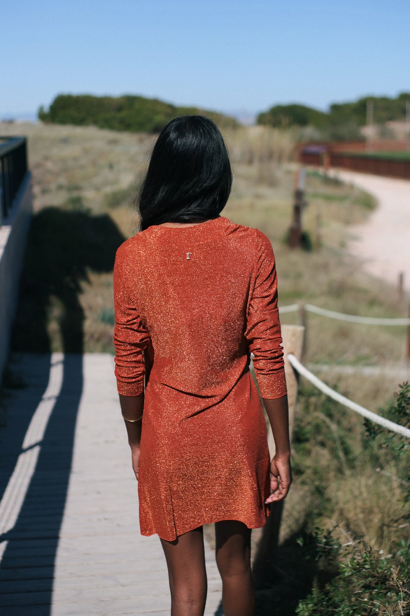 SELENE DRESS / shiny copper